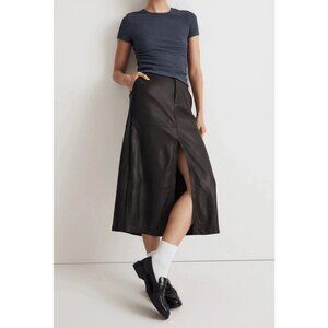 Madewell The Vernon Penny Loafer Shoe Black Leather Women's 5 Moc Apron Toe NWOB